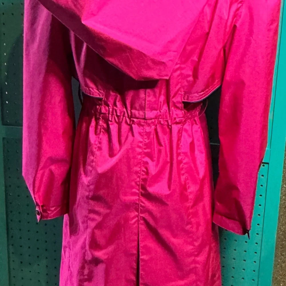 Rothschild Girls Pink Raincoat Size 14 Barbiecore Shiny Trench Coat Glam